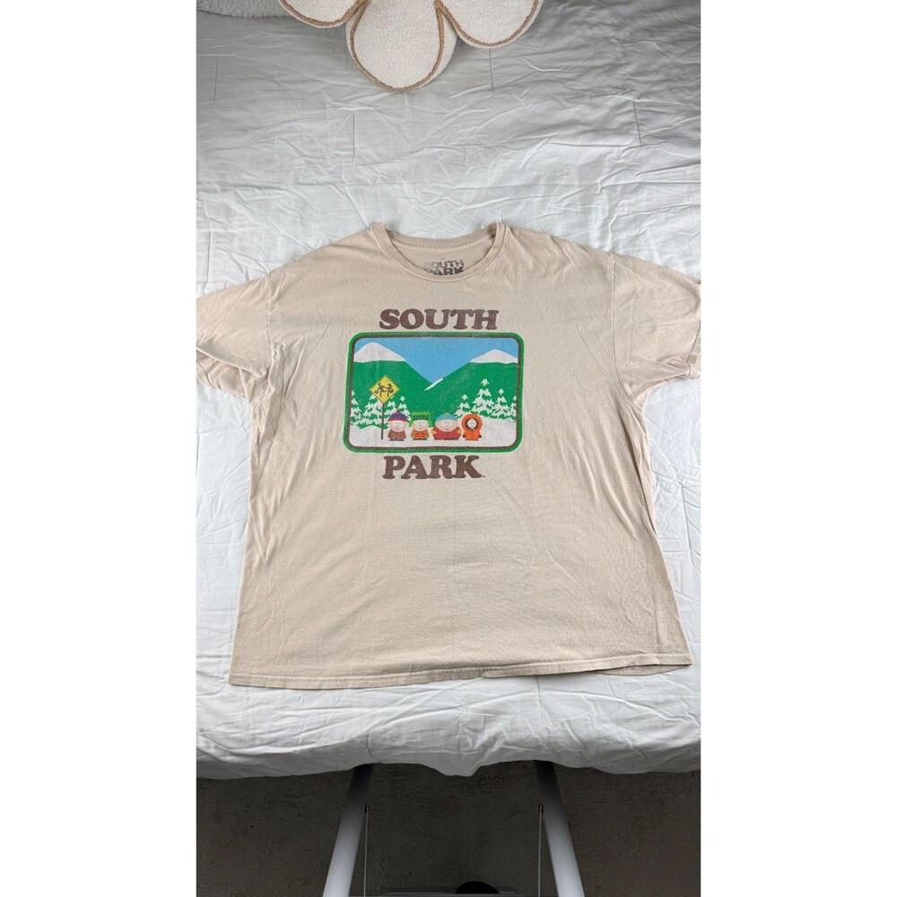 South Park Graphic T-Shirt Bus Stop Full Print Ripple Junction Mens Size XL VTG